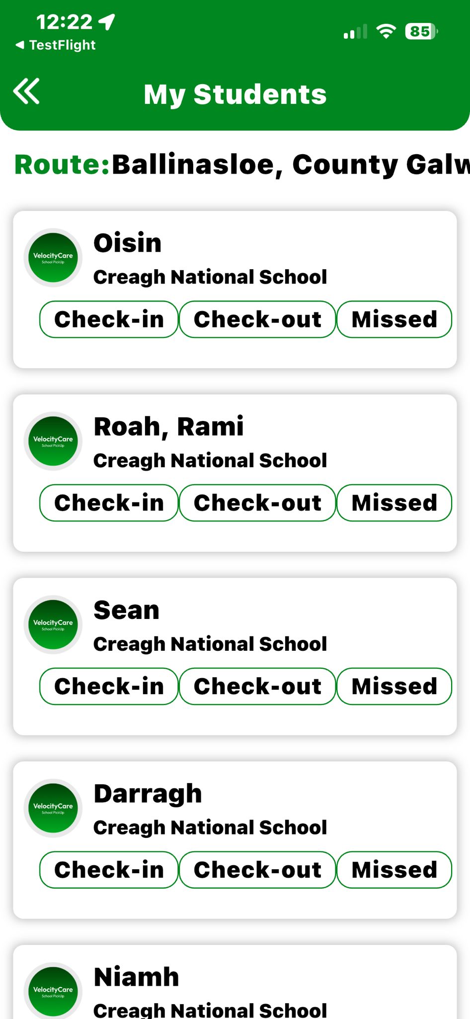 Driver App - Student Attendance